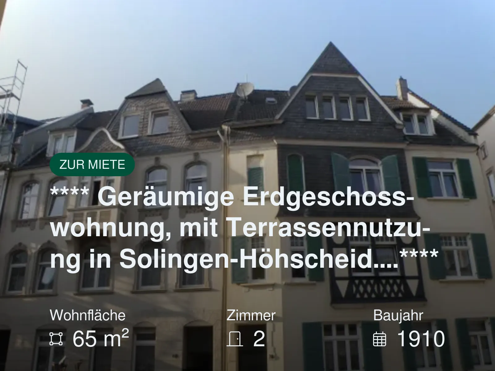 Neu im Angebot: **** Geräumige Erdgeschosswohnung, mit Terrassennutzung in Solingen-Höhscheid….****