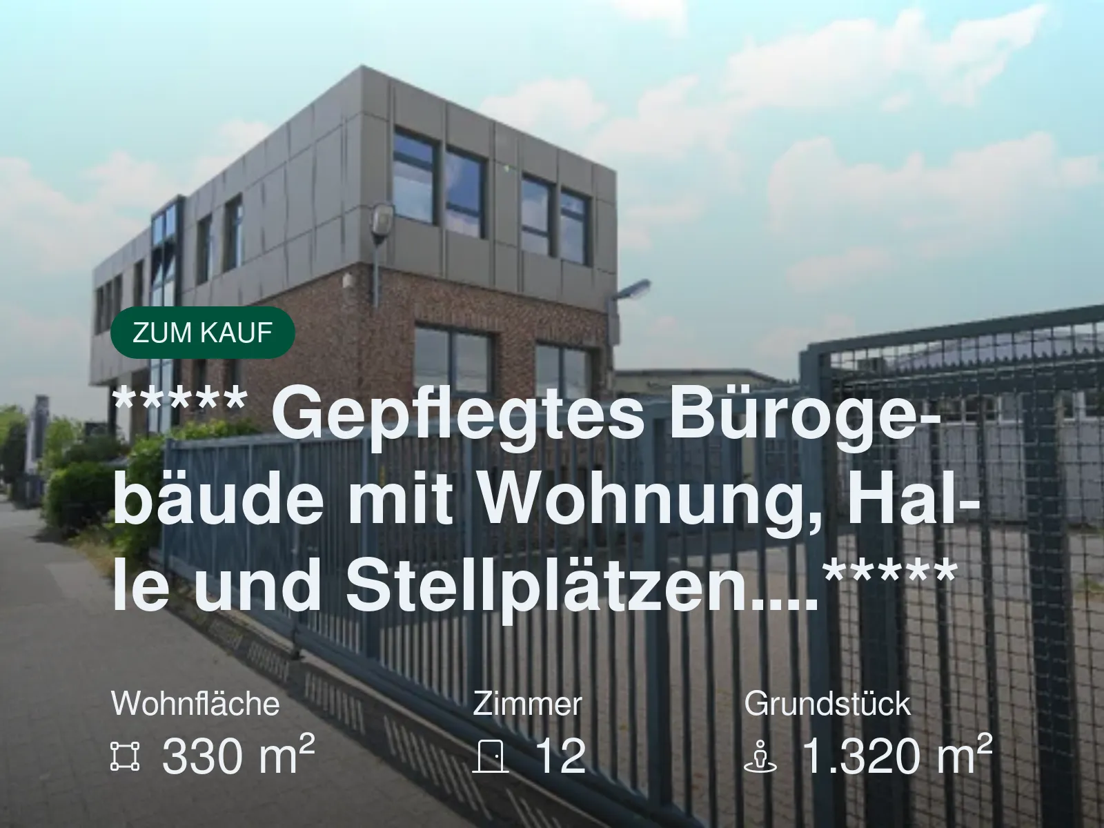 Neu im Angebot: ***** Gepflegtes Bürogebäude mit Wohnung, Halle und Stellplätzen….*****