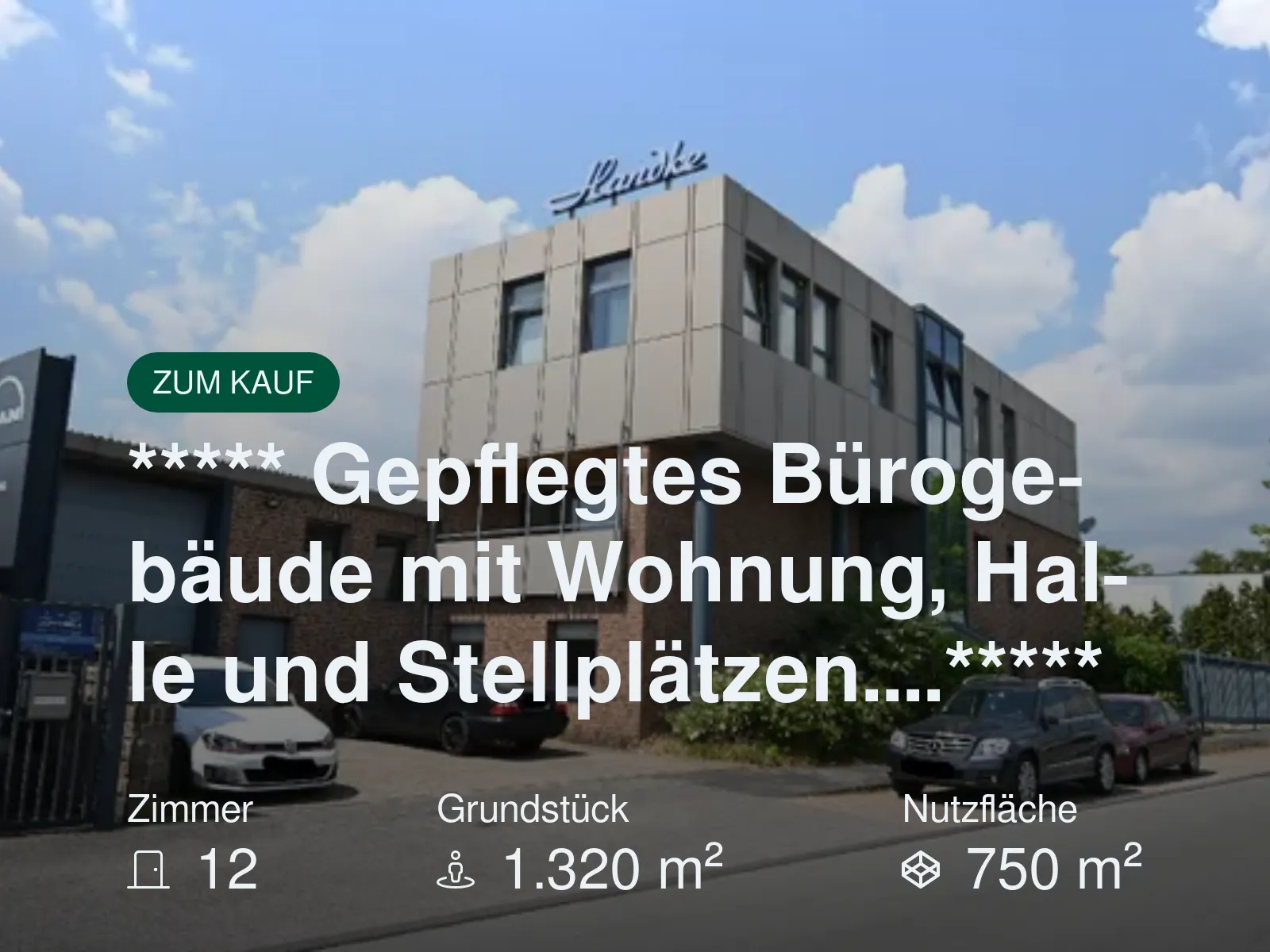 Neu im Angebot: ***** Gepflegtes Bürogebäude mit Wohnung, Halle und Stellplätzen….*****