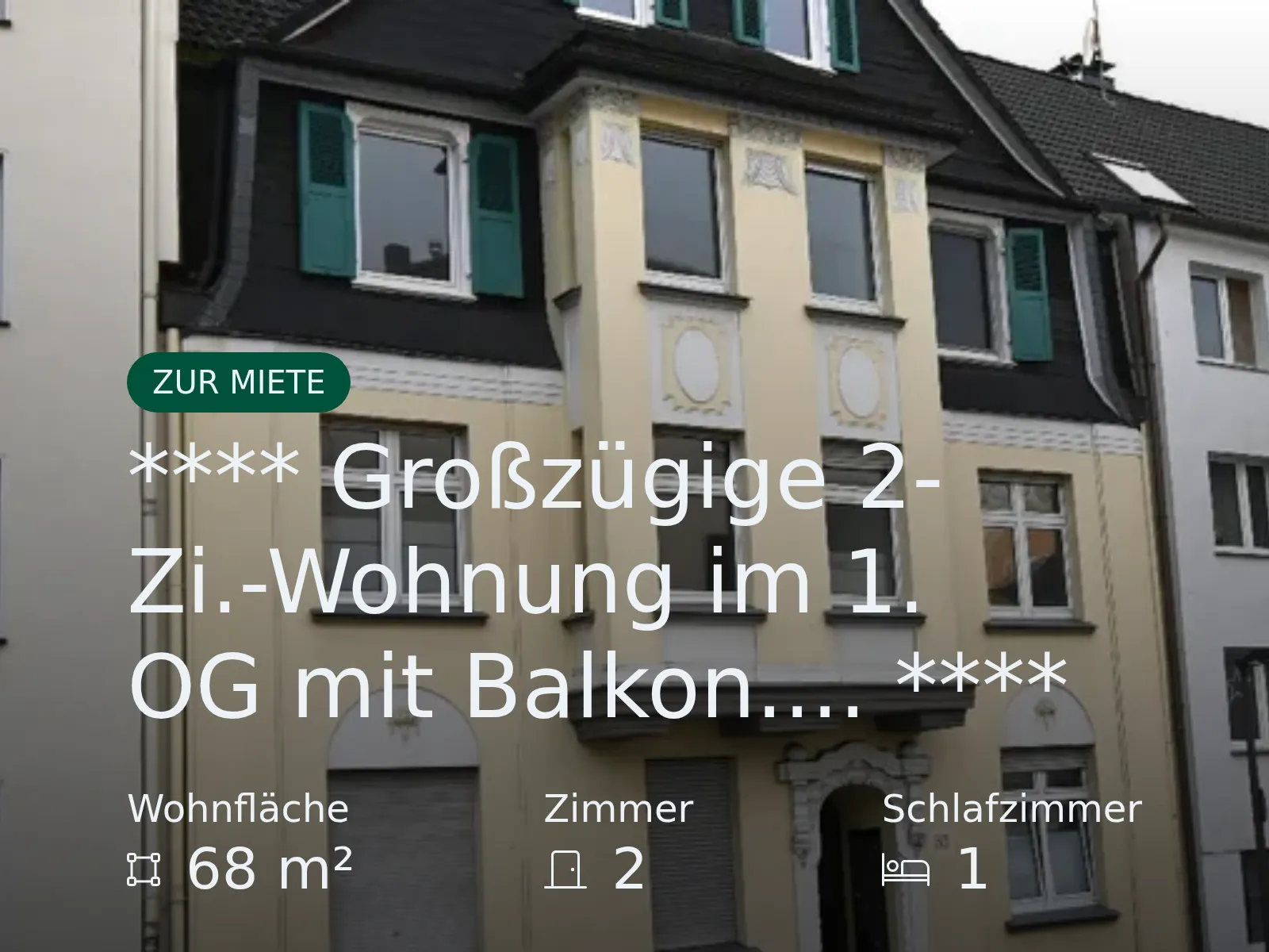 Neu im Angebot: **** Großzügige 2-Zi.-Wohnung im 1. OG mit Balkon…. ****