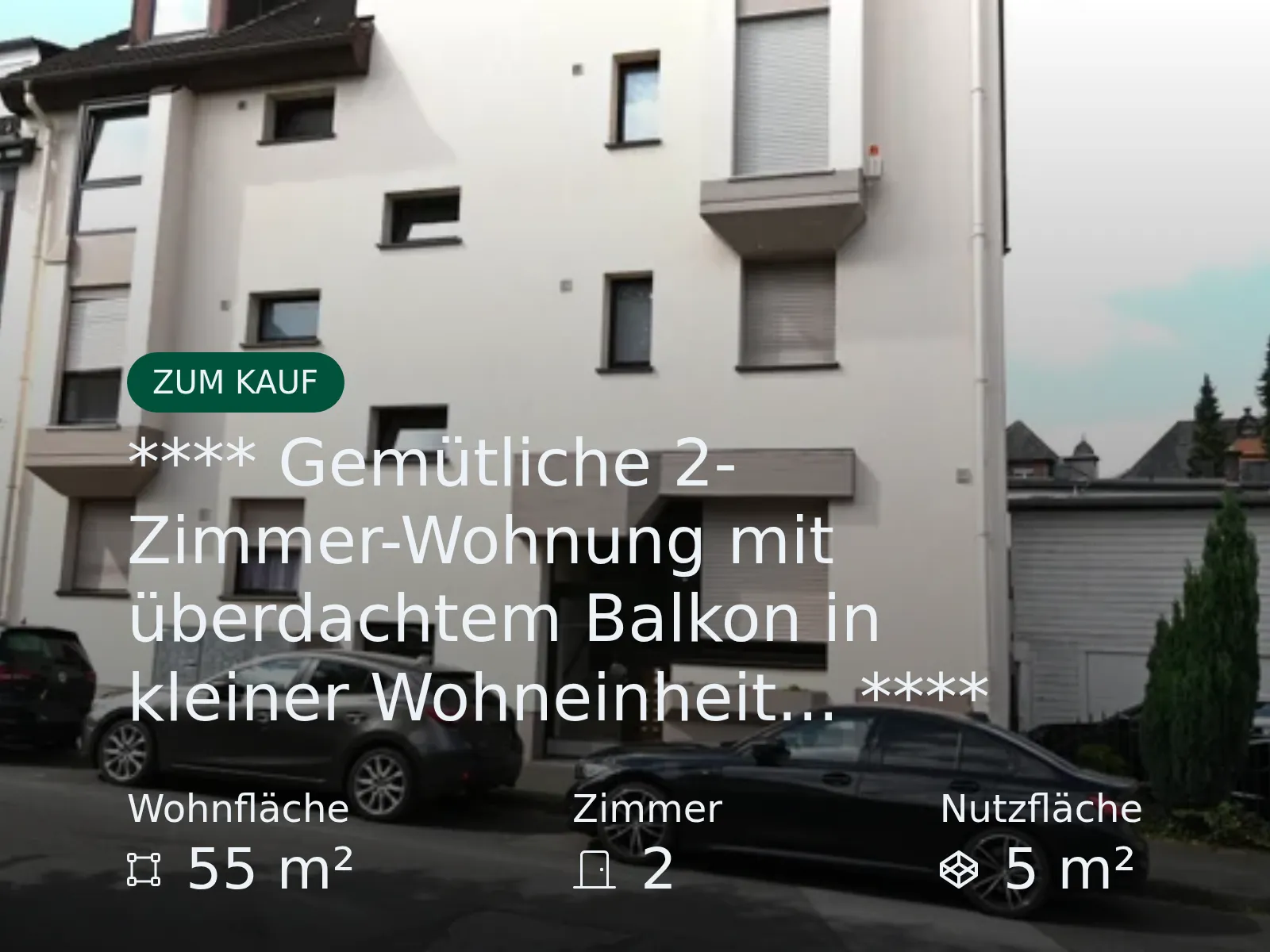 Neu im Angebot: **** Gemütliche 2-Zimmer-Wohnung mit überdachtem Balkon in kleiner Wohneinheit… ****