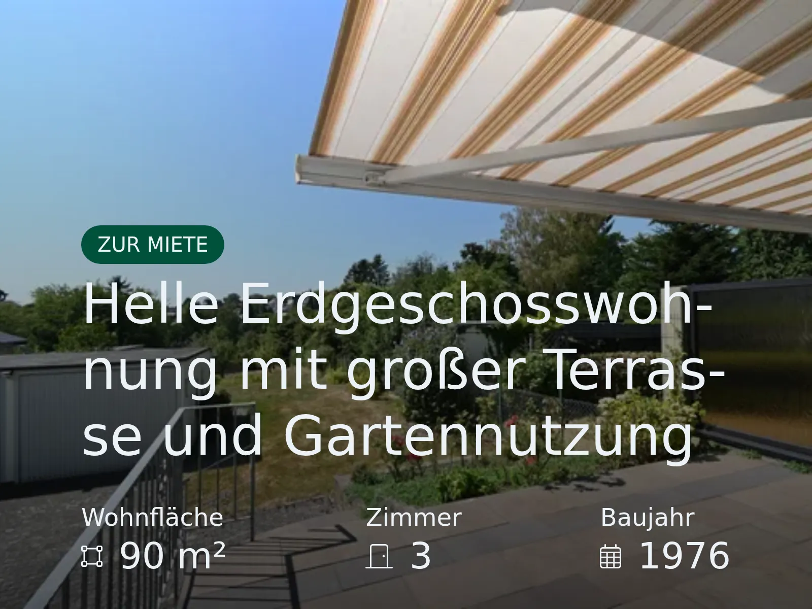 Neu im Angebot: Helle Erdgeschosswohnung mit großer Terrasse und Gartennutzung