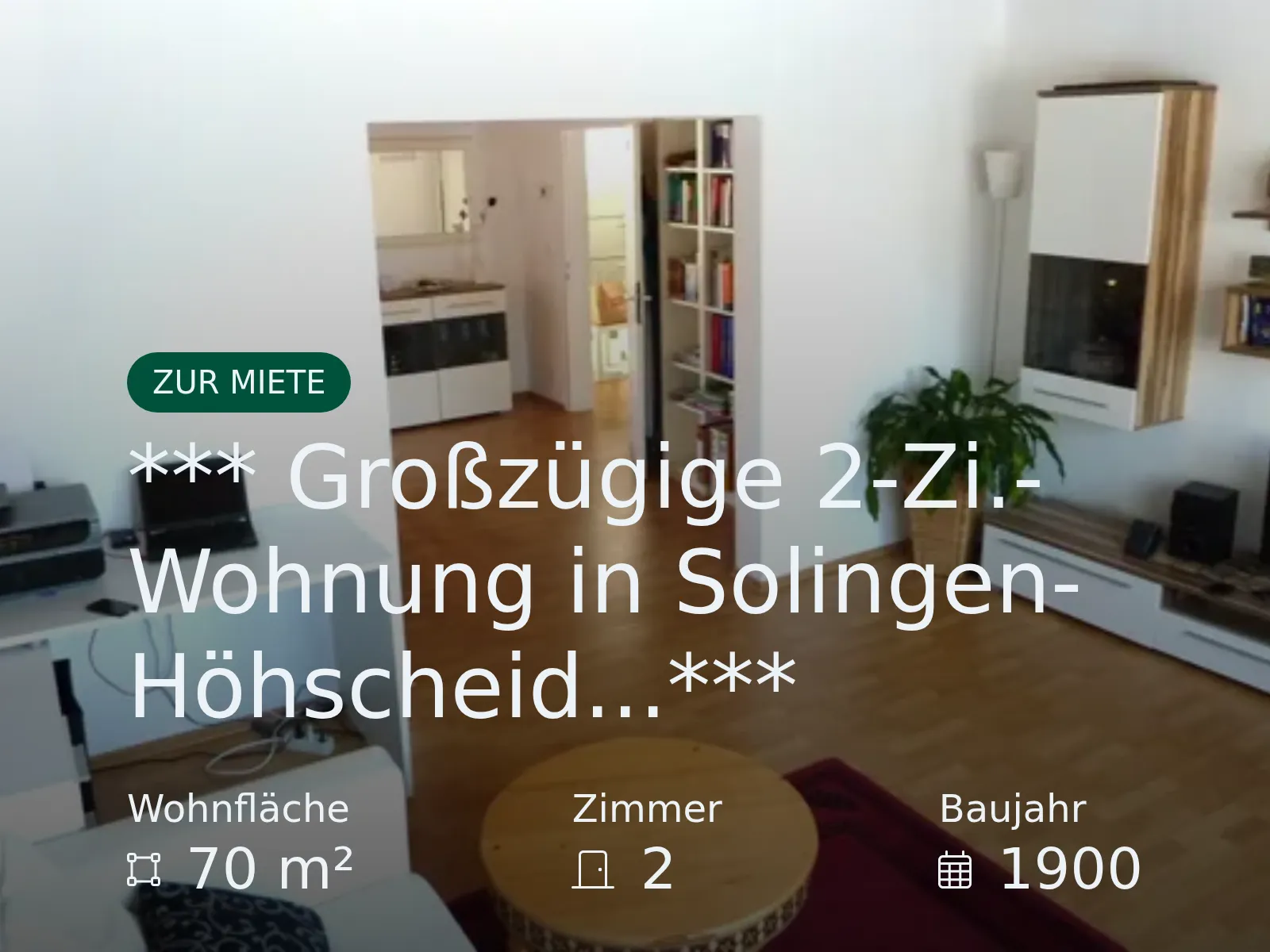 Neu im Angebot: *** Großzügige 2-Zi.-Wohnung in Solingen-Höhscheid…***