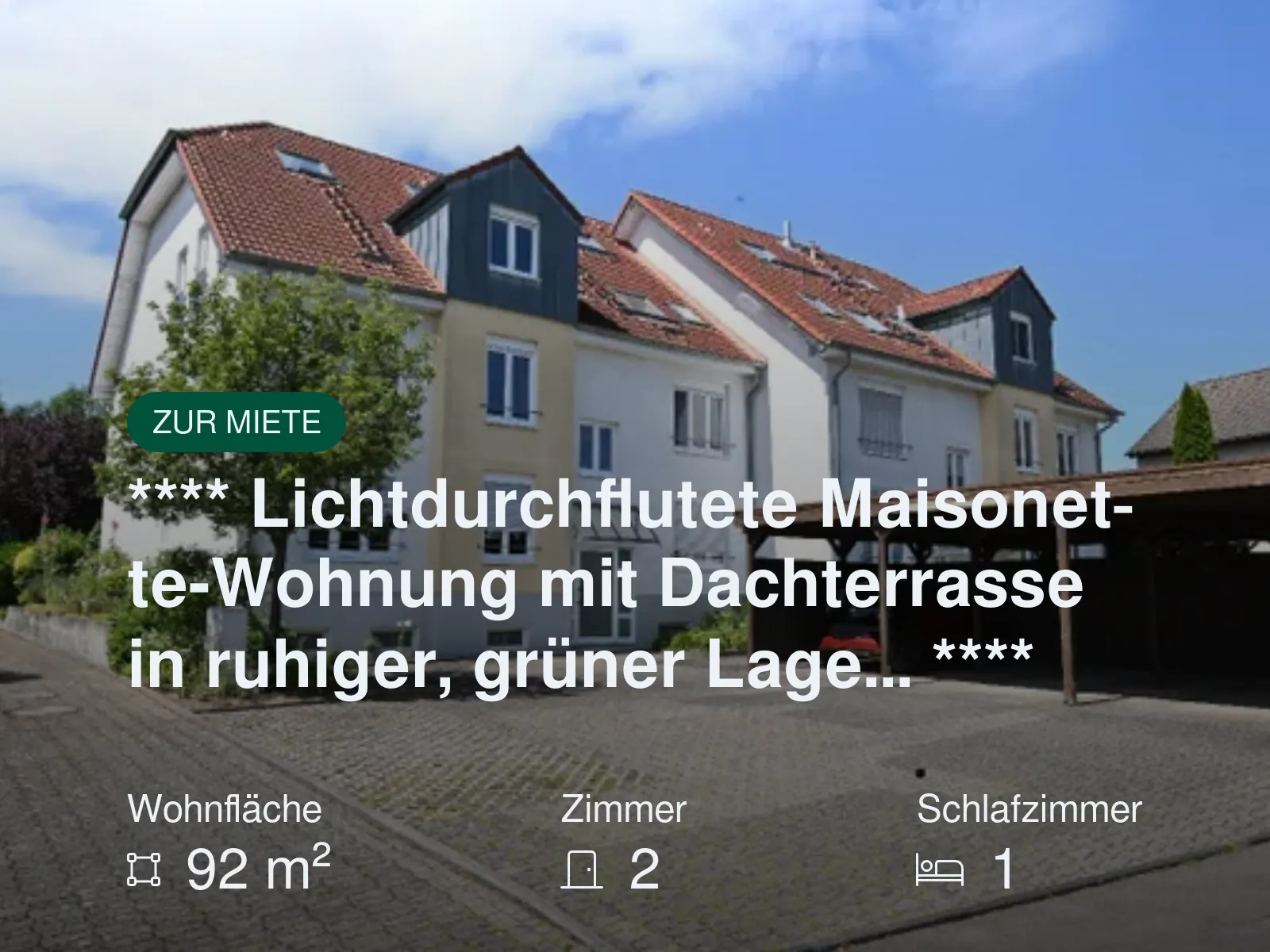 Neu im Angebot: **** Lichtdurchflutete Maisonette-Wohnung mit Dachterrasse in ruhiger, grüner Lage… ****