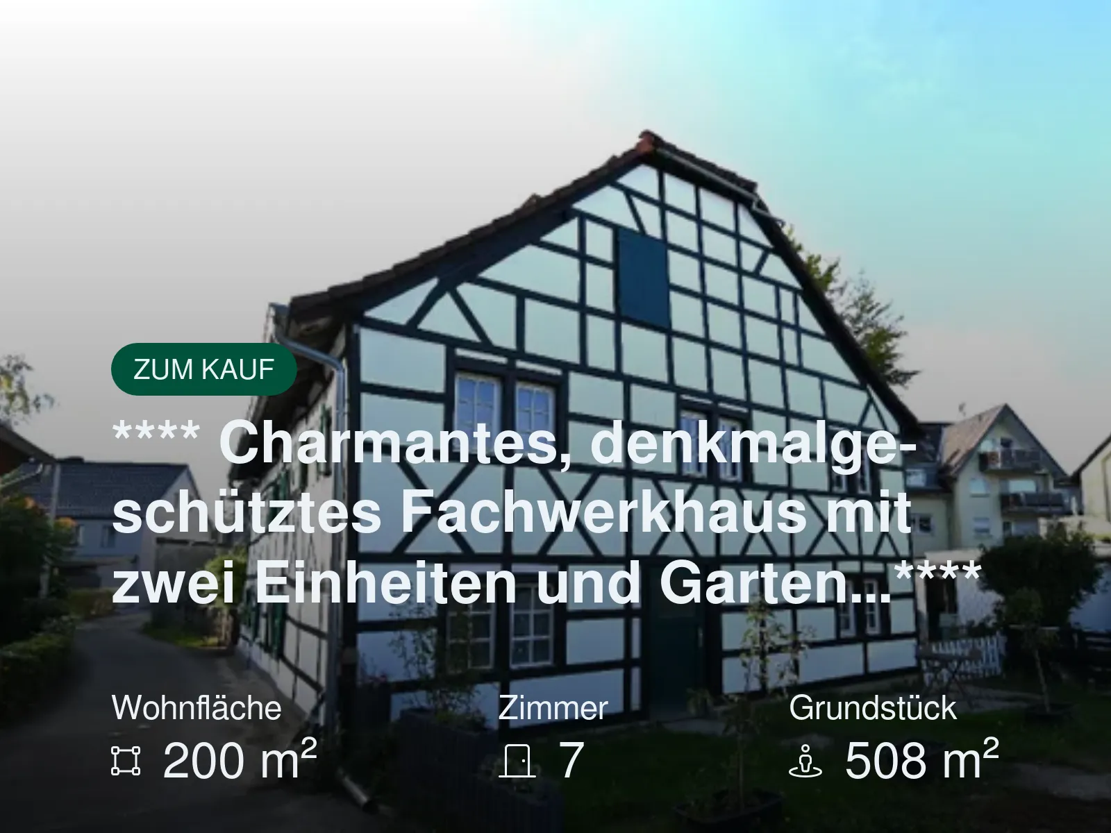 Neu im Angebot: **** Charmantes, denkmalgeschütztes Fachwerkhaus mit zwei Einheiten und Garten…****