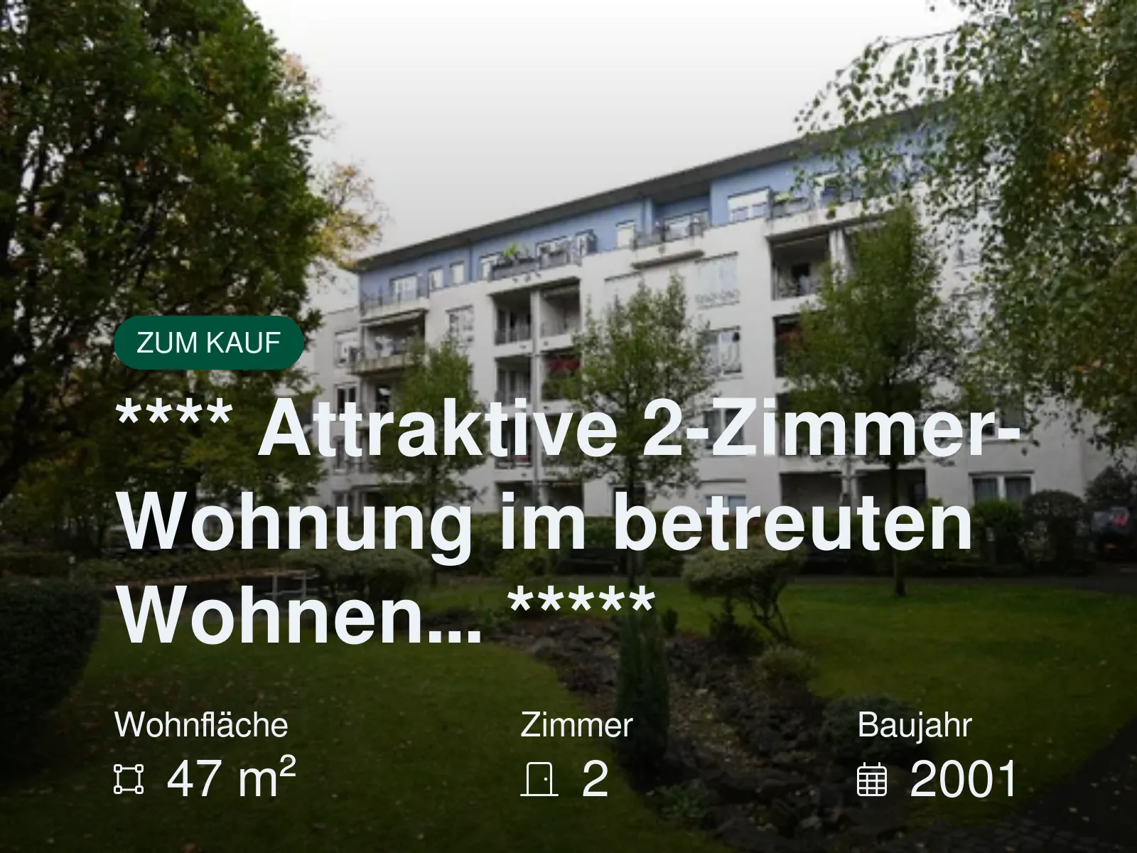 Neu im Angebot: **** Attraktive 2-Zimmer-Wohnung im betreuten Wohnen… *****